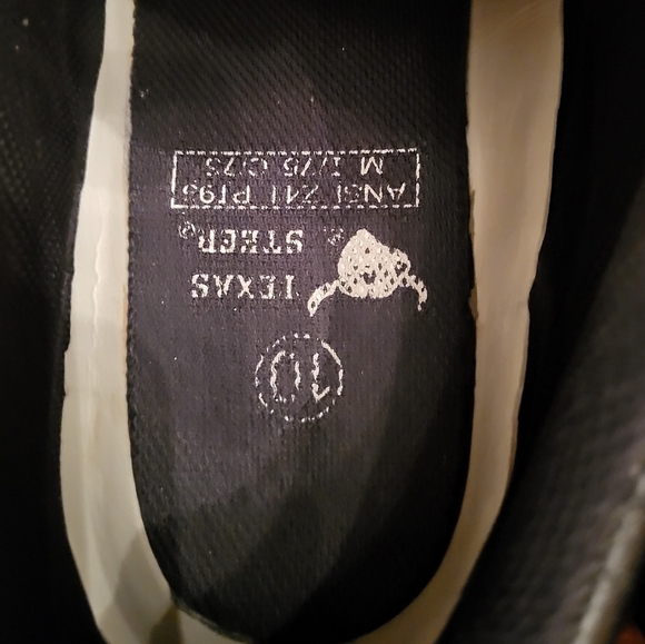 Texas Steer Black Leather Steel Toe Work Shoe - Picture 5 of 10